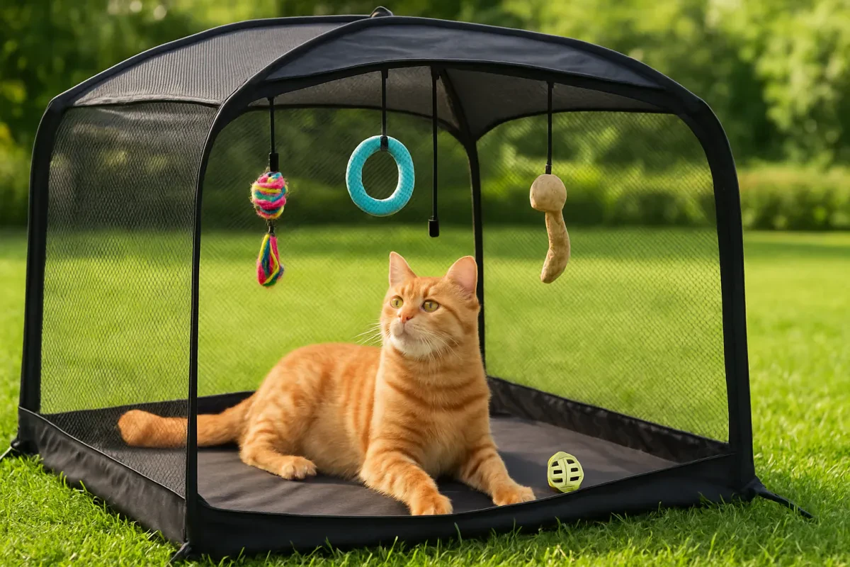 Fun Outdoor Playpen for Cats with Toys
