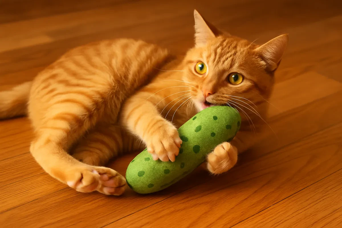 Crunchy Pickle Kicker Toy for Happy Cats