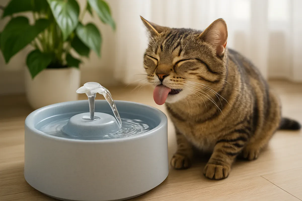 Refreshing Water for Happy Purring Cats