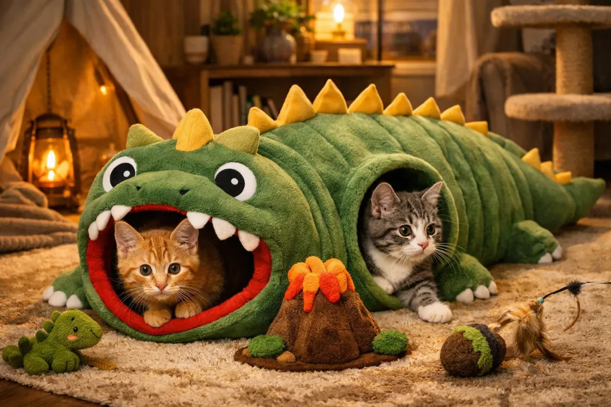 Cozy Adventures with CATTASAURUS Cat Cave Tunnel