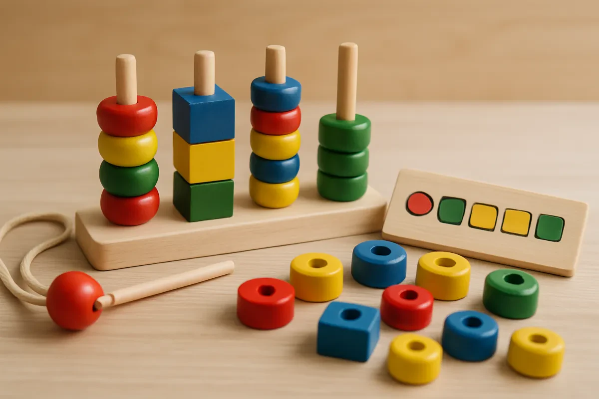 Engaging Montessori Wooden Beads Sequencing Toy Set