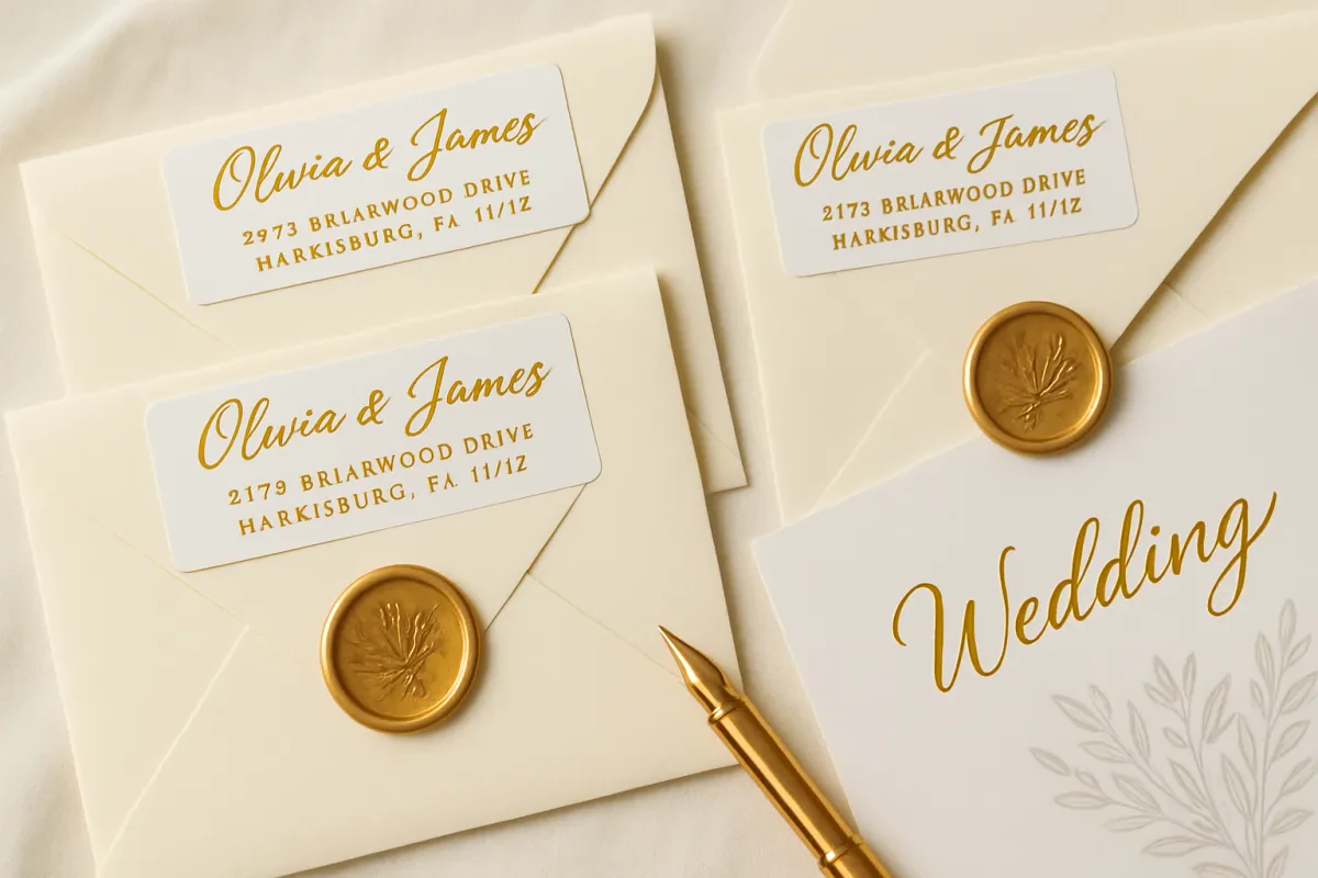 Custom Return Address Labels For Weddings That Shine