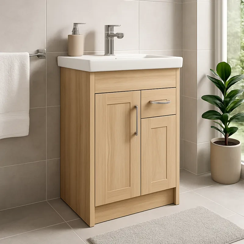Upgrade your bathroom with a sleek storage solution that combines elegance and practicality