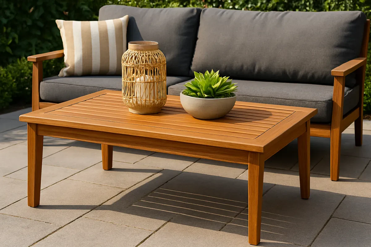 Stylish Teak Oil Coffee Table for Outdoors