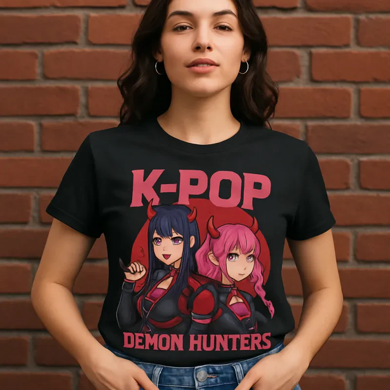 Get ready to stand out and show your love for KPop with this awesome Demon Hunters tee