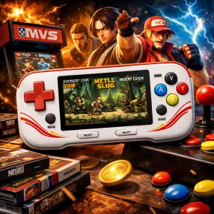 Experience classic gaming on the go with the ultimate handheld system