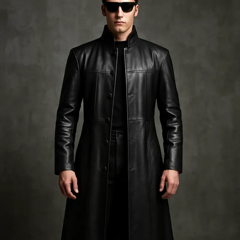 Elevate your style with this sleek and sophisticated black trench coat