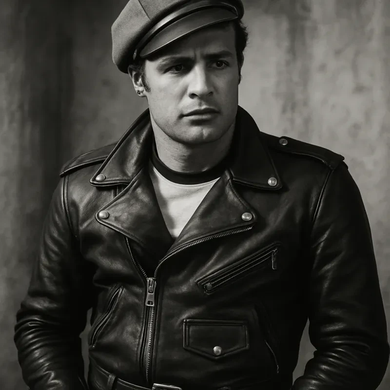 Step into classic elegance like Marlon Brando did with this iconic leather jacket