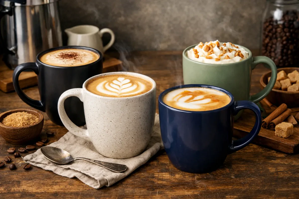 Stylish Set of 4 Large Latte Mugs