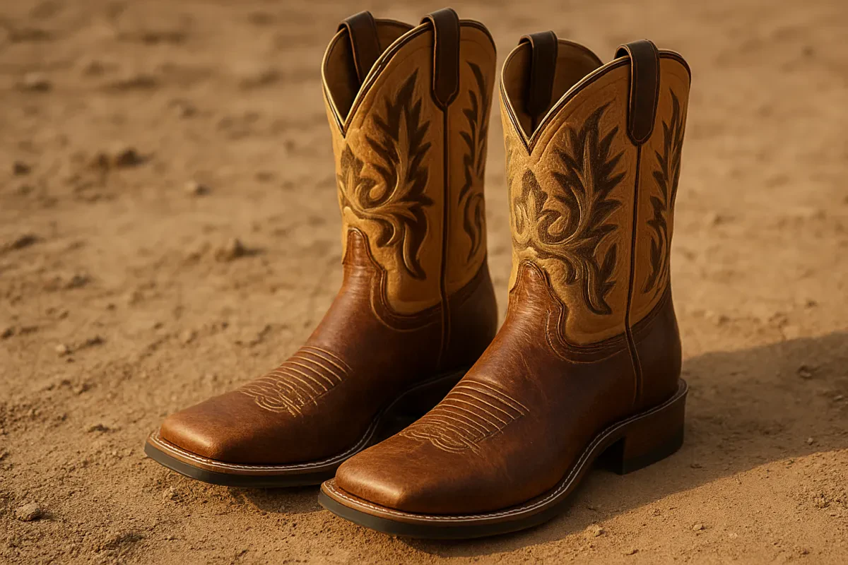 Retro Style Wide Square Toe Cowboy Boots