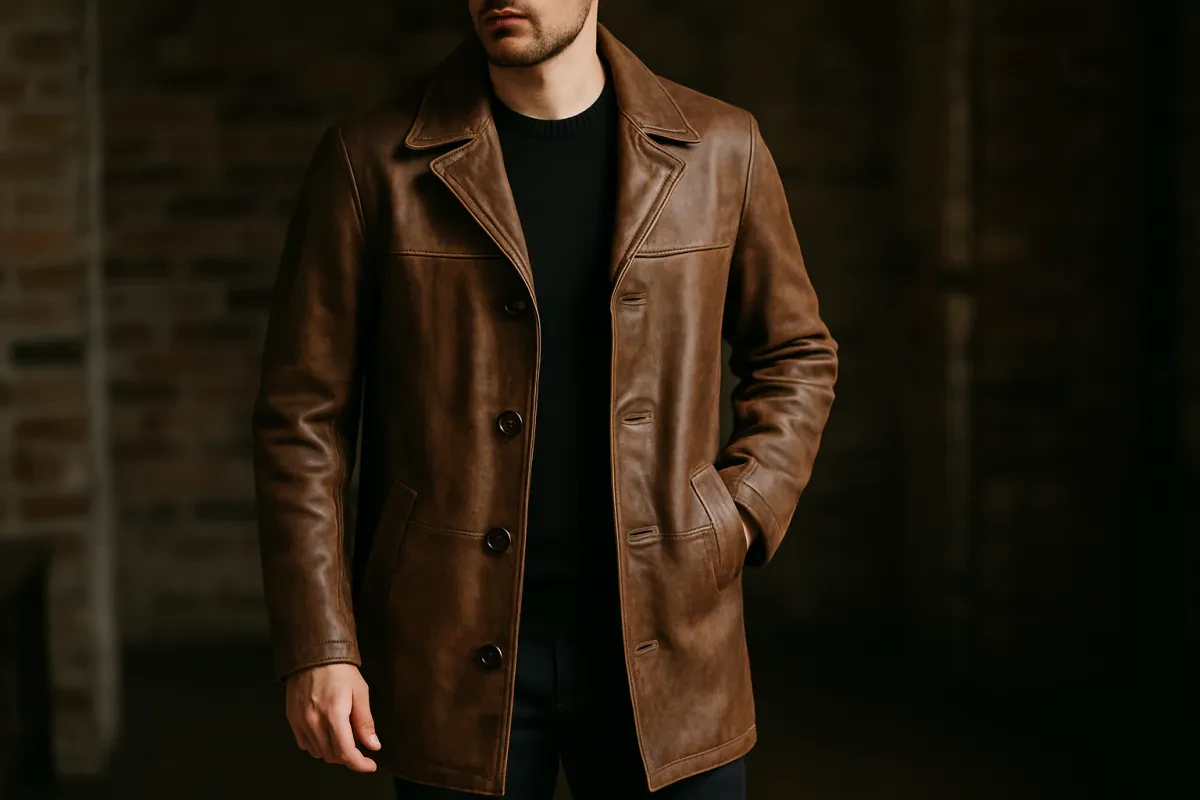 Why the Men’s Vintage Brown Long Winter Leather Jacket Is a Wardrobe Essential