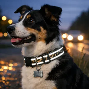 Make your pup stand out while keeping them safe at night with this trendy reflective collar