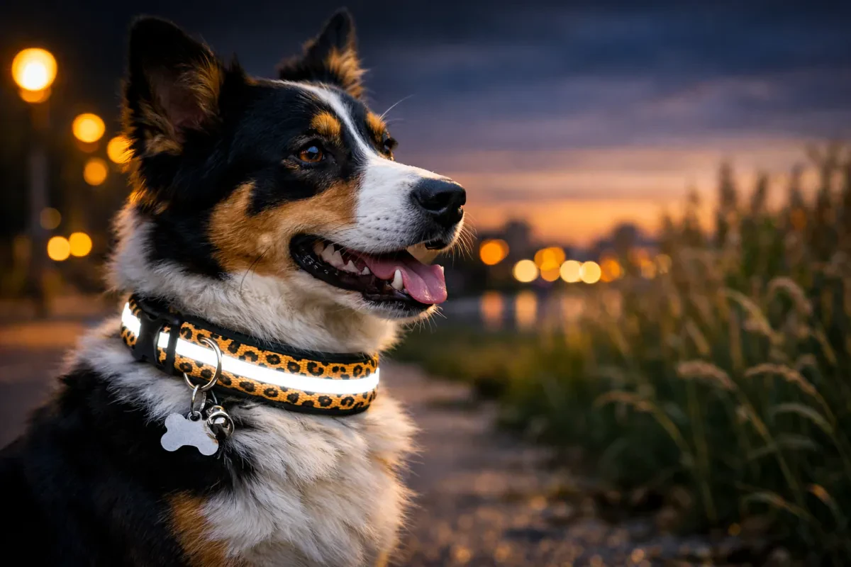 Stylish Safety with Reflective Leopard Dog Collar