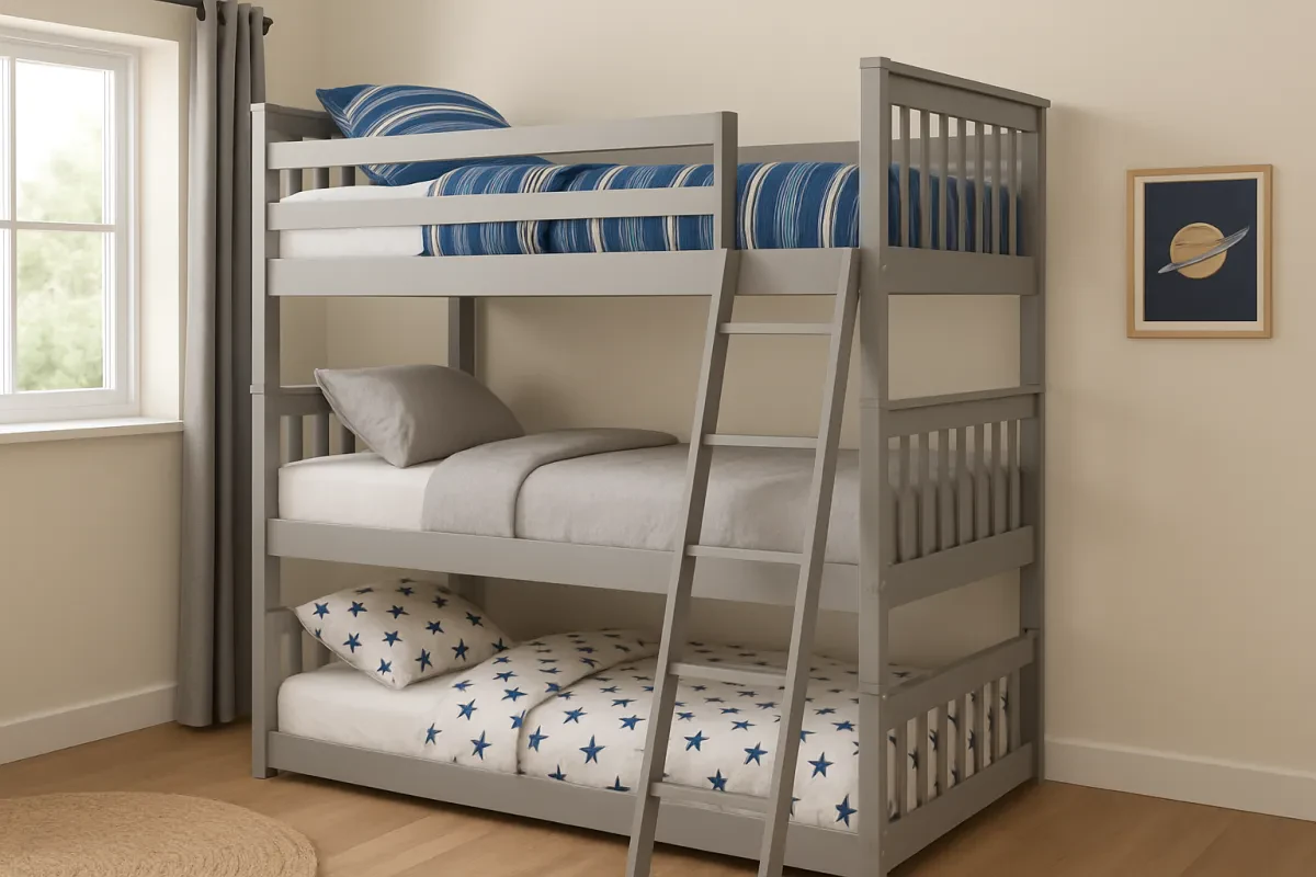 Space Saving Triple Bunk Beds for Small Rooms