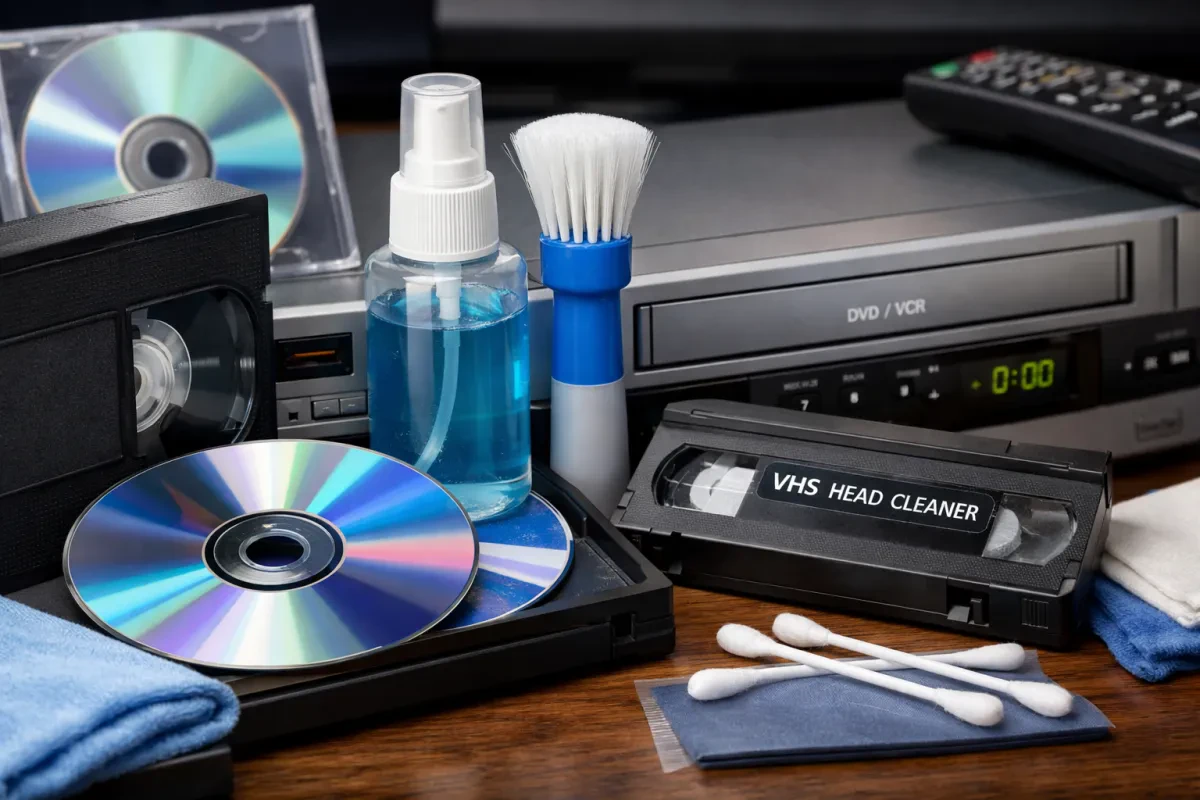 Essential DVD VCR Combo Cleaning Kit Guide