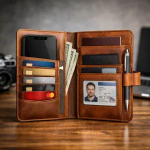 Find your ideal blend of style and functionality in a leather folio case that keeps your cards safe and organized