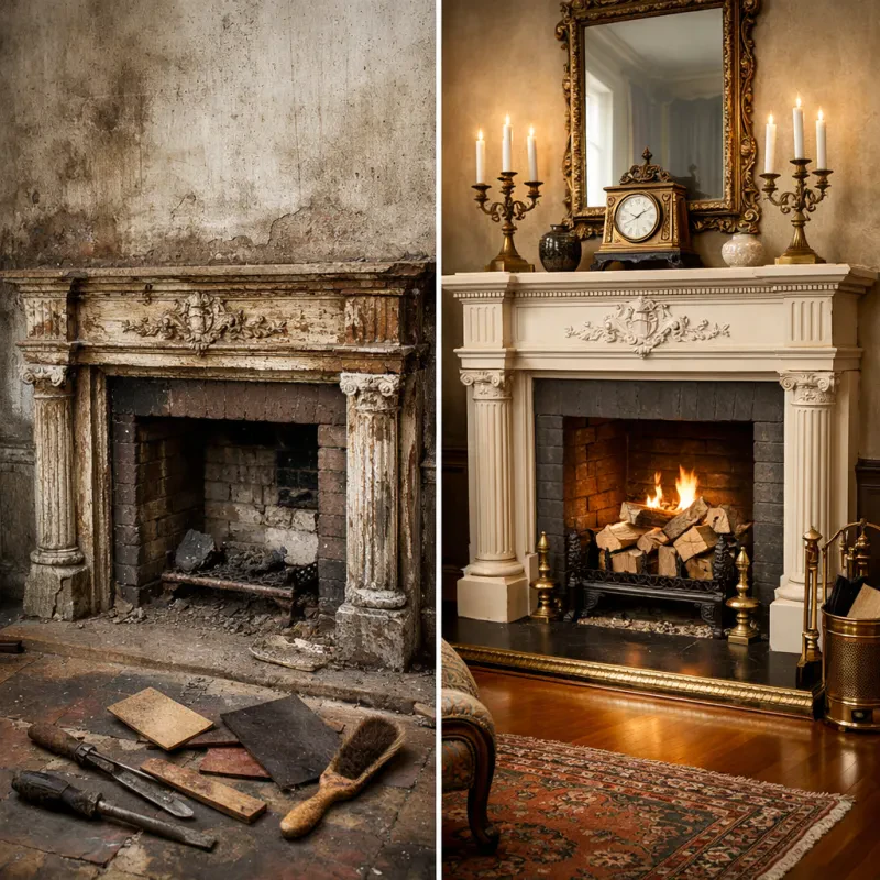 Transform your home with the charm of restored antique mantels