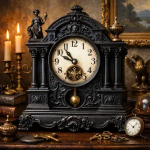 Explore the charming details that make cast iron mantel clocks special
