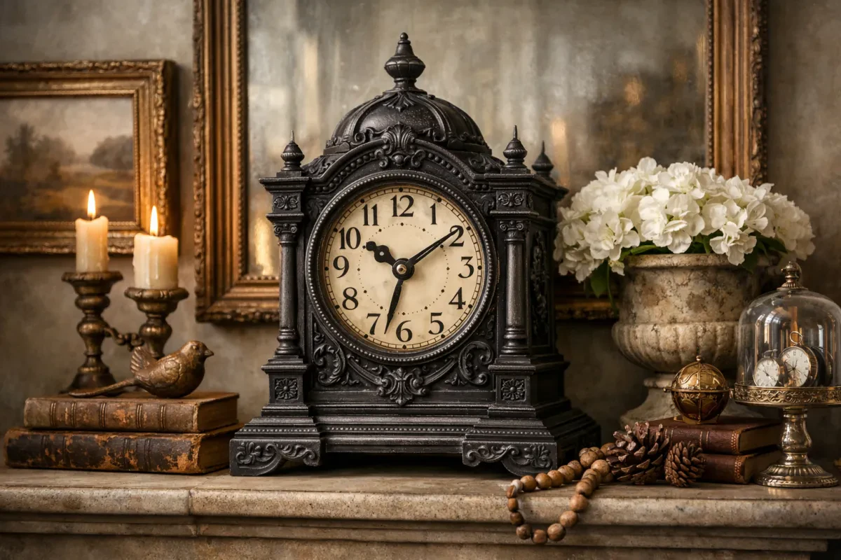 Stylish Cast Iron Mantel Clock Decor Ideas