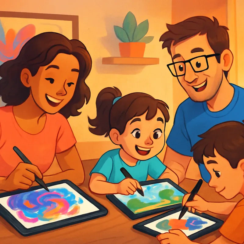 Explore fun ways for the whole family to create amazing digital art together