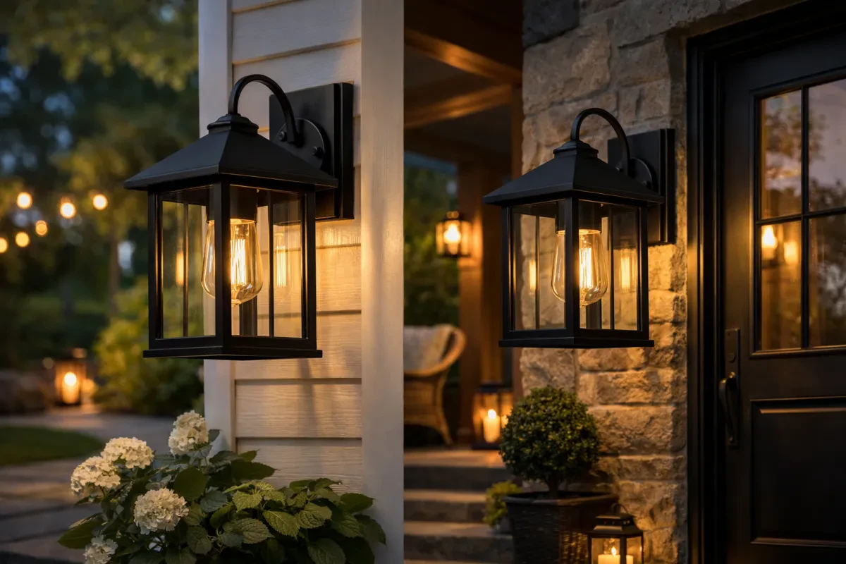 Stylish YANSUN Black Wall Lanterns for Any Home