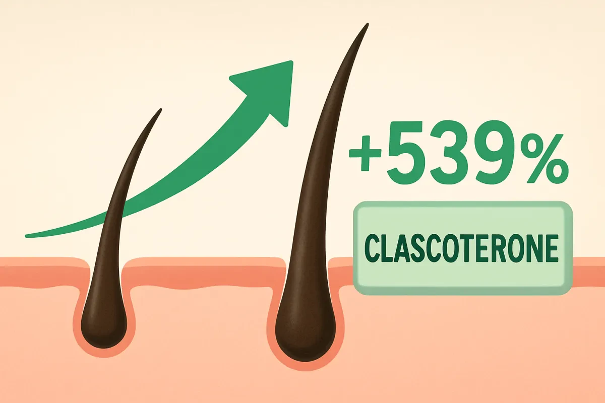 Clascoterone Hair Boosts Growth by 539%