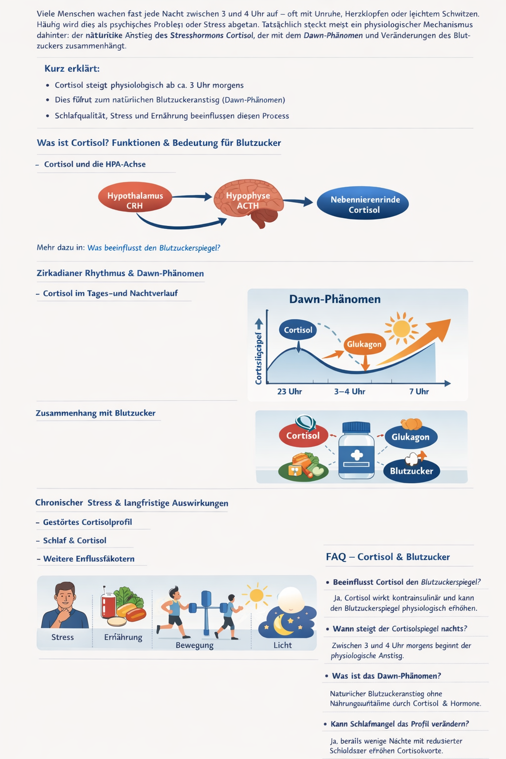 Cortisol und Blutzucker nachts