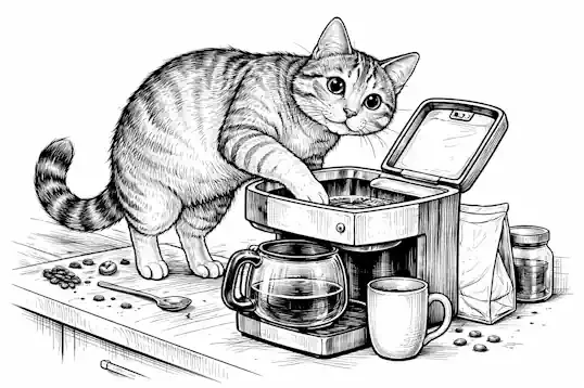 The Morning the Cat Took Over the Coffee