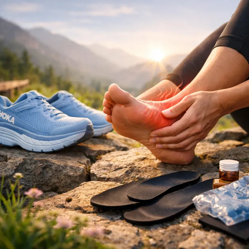 A guide to HOKA’s max cushioning and rocker feel, with the best HOKA categories for heel pain, plantar fasciitis, arthritis, standing all day, and walking comfort