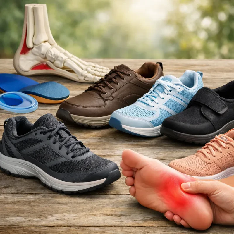 A guide to supportive cushioning, heel stability, and everyday comfort that helps reduce plantar fascia flare ups