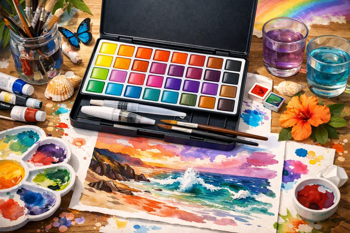 Vibrant Nicpro 36 Color Watercolor Paint Set