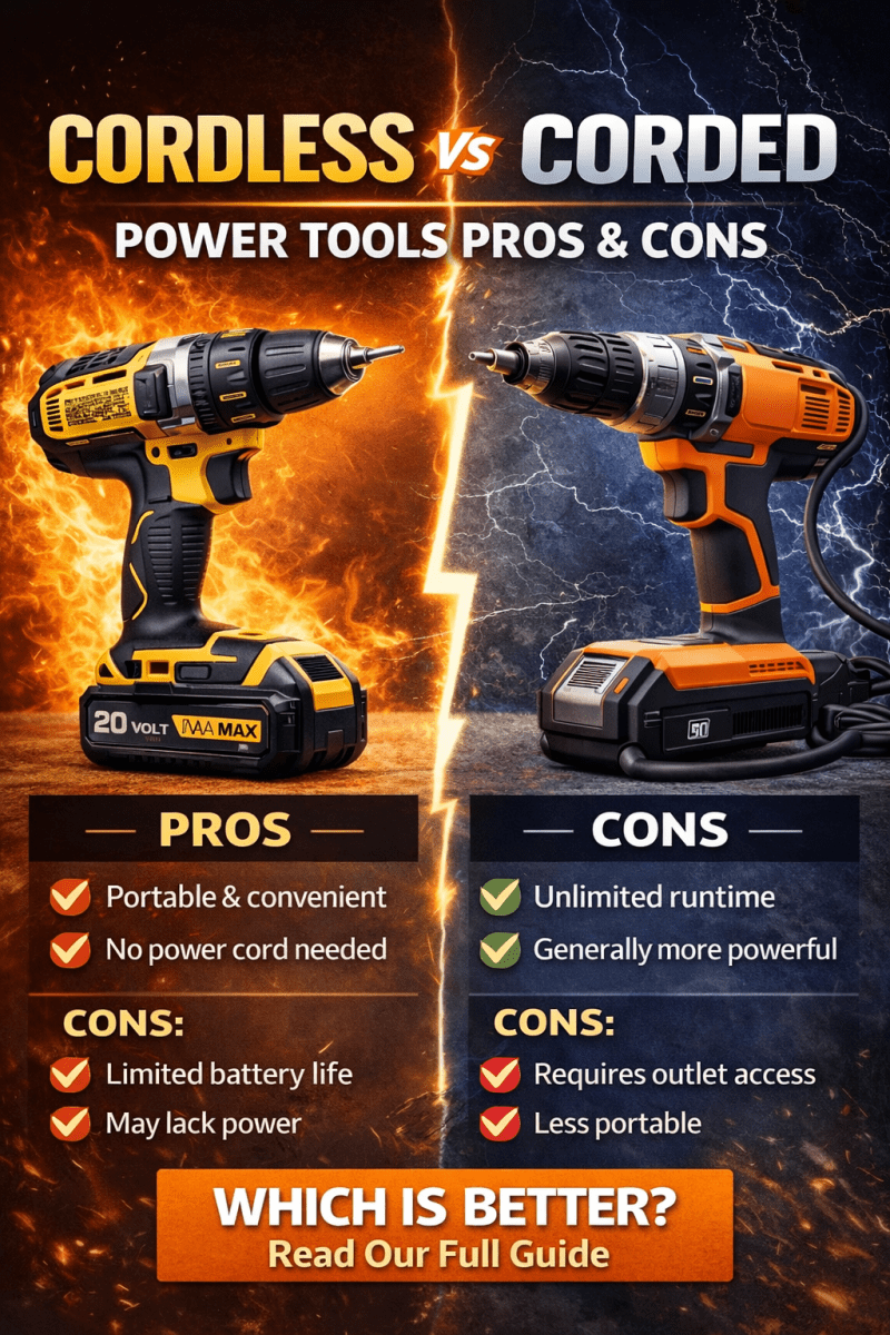 Cordless vs Corded Power Tools Pros and Cons