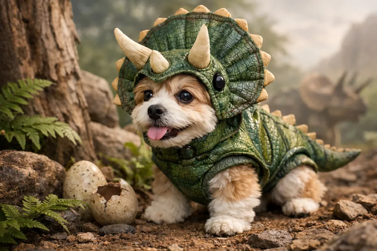 Adorable Small Triceratops Costume for Dogs
