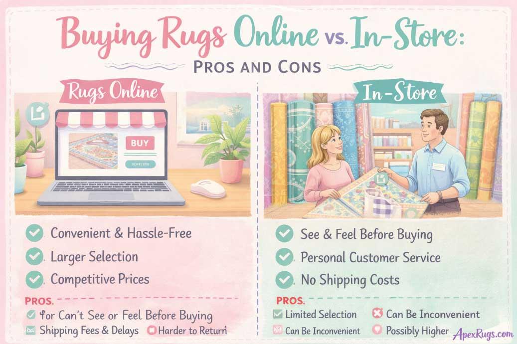 Buying Rugs Online vs. In-Store: Pros and Cons