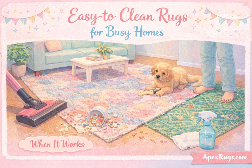 Easy-to-Clean Rugs for Busy Homes: A Complete Guide to Stress-Free Floor Coverings