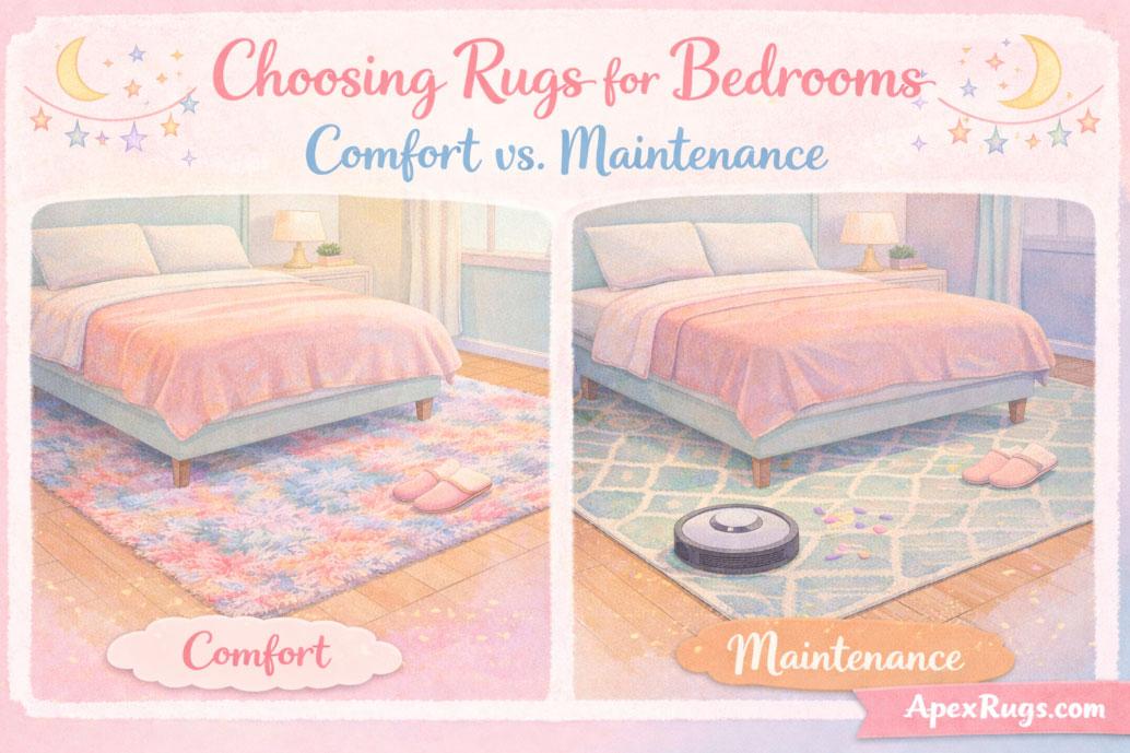 Choosing Rugs for Bedrooms: Comfort vs. Maintenance