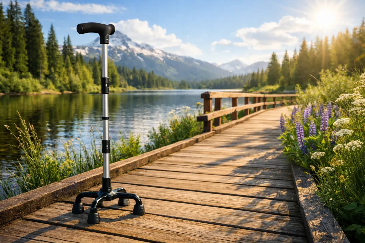 Explore the Medline 4-Point Folding Cane