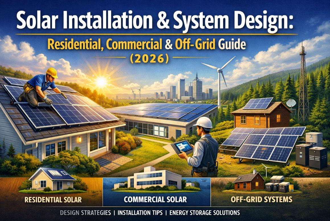 Solar Installation & System Design: Residential, Commercial & Off-Grid Guide (2026)