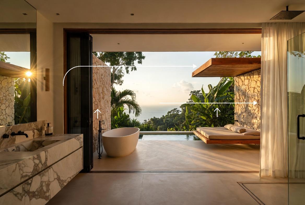 The Wall That Disappeared: Inside the Indoor-Outdoor Bathroom Movement