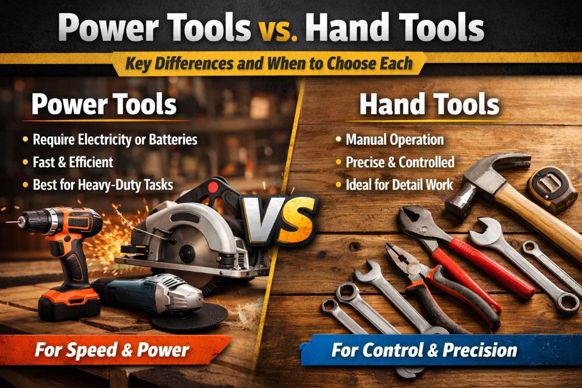 Power Tools vs. Hand Tools: Key Differences and When to Choose Each