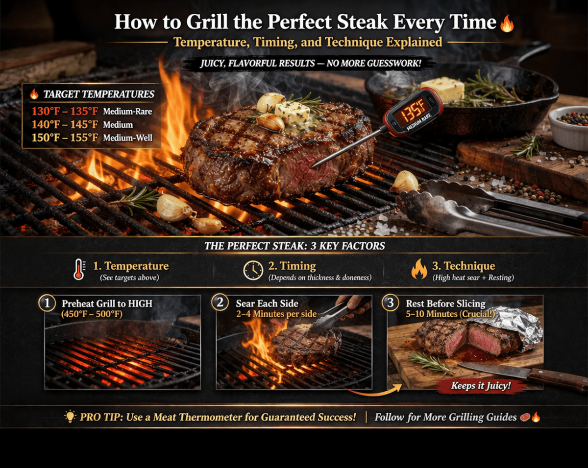 How to Grill the Perfect Steak Every Time: Temperature, Timing, and Technique Explained