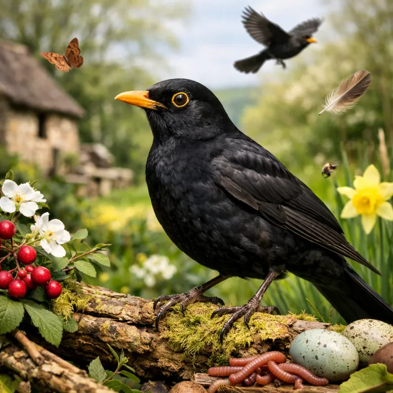 Learn all about the amazing traits and habits of blackbirds in Britain