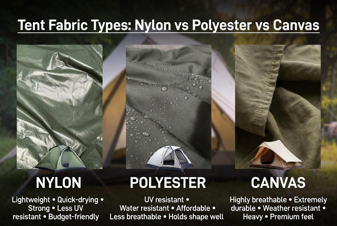 Tent Fabric Types Explained: Nylon, Polyester, and Canvas