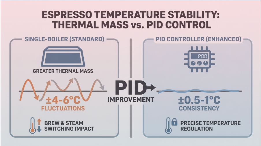 Espresso Temperature Stability- Thermal Mass vs. PID Control