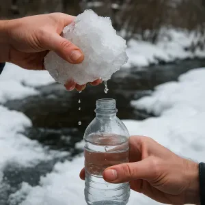 Simple tips to safely melt ice and snow for drinking water in survival situations