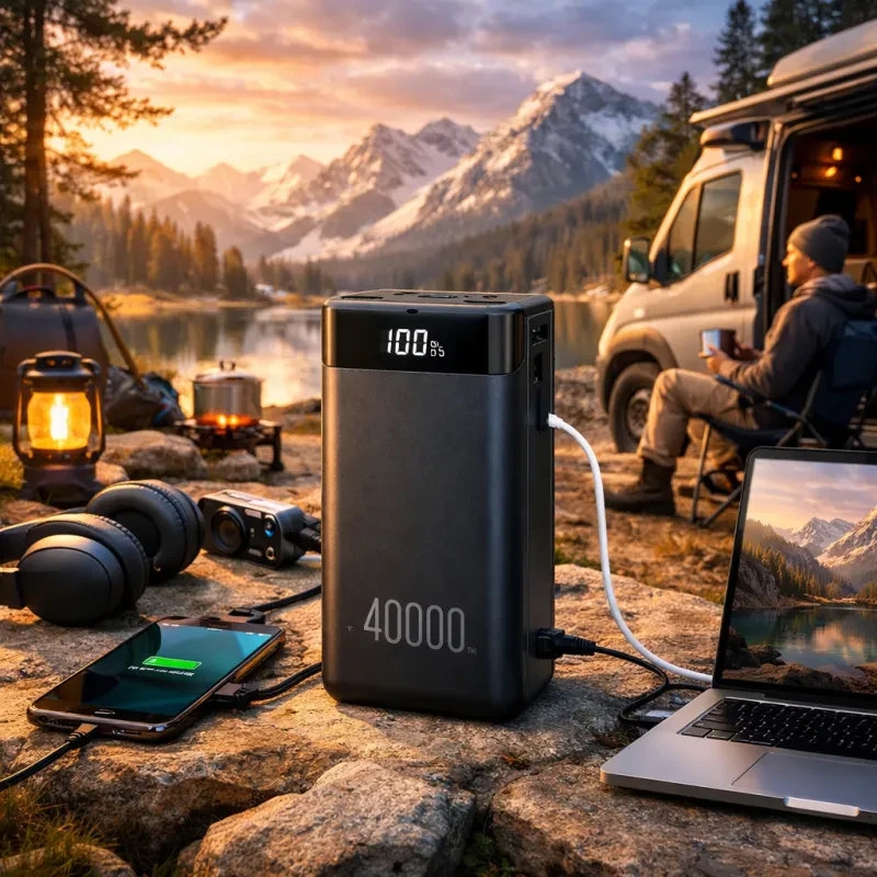 Stay charged on the go with this high-capacity power bank