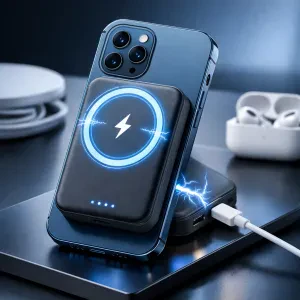 Stay charged on the go with effortless magnetic attachment for your iPhone