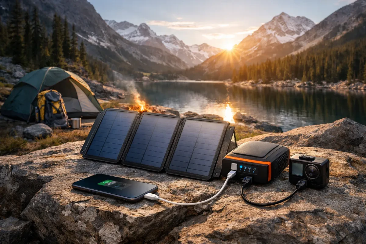 Compact Solar Power Bank for Outdoor Adventures