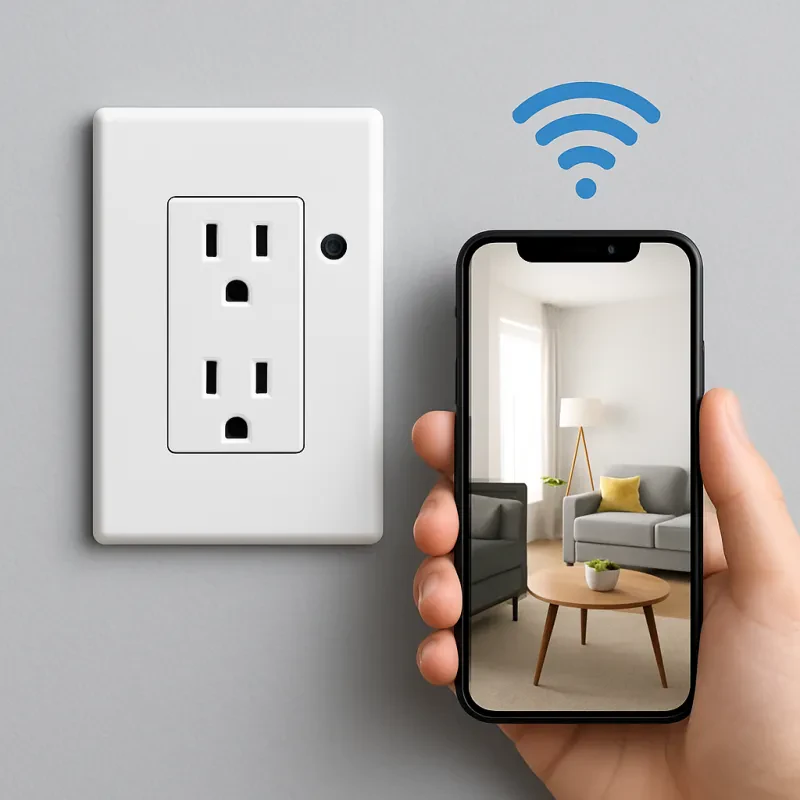 Capture high-quality footage right from your wall with this sleek hidden camera