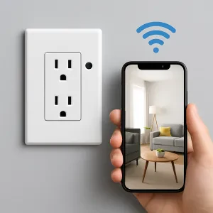 Capture high-quality footage right from your wall with this sleek hidden camera